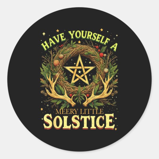 Have Yourself A Merry Little Solstice Quote  Ronde Sticker (Voorkant)