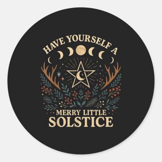 Have Yourself A Merry Little Solstice Witchcore  Ronde Sticker (Voorkant)