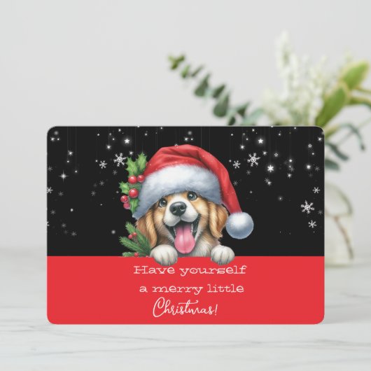 Have Yourself Merry Little Christmas Grinning Dog (Staand voorkant)