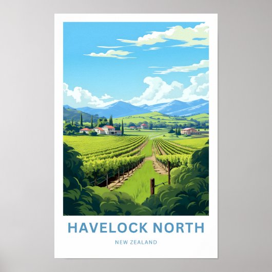 Havelock Noord-Nieuw-Zeeland Reisprint Poster (Voorkant)
