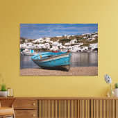 Haven- en havengebied met Griekse vissersboten Canvas Afdruk (Insitu (Woonkamer))