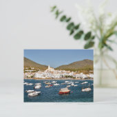 Haven en stad Cadaqués in Spanje Briefkaart (Staand voorkant)