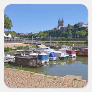 Haven van Angers in Frankrijk Vierkante Sticker