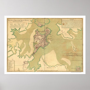 Haven van Boston Massachusetts Map 1764 Poster