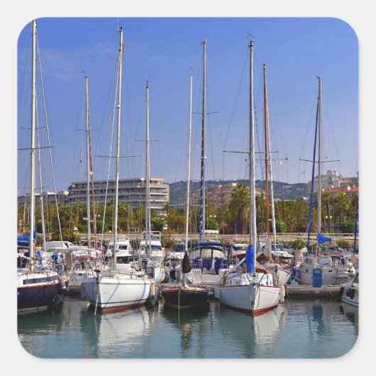 haven van Cannes in Frankrijk Vierkante Sticker (Voorkant)