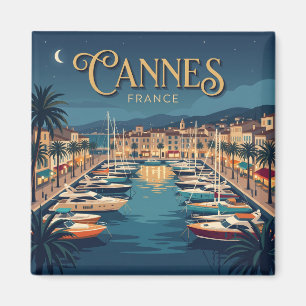 Haven van Cannes 's nachts Frankrijk Magneet