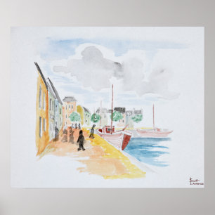 Haven van Concarneau   Bretagne, Frankrijk Poster