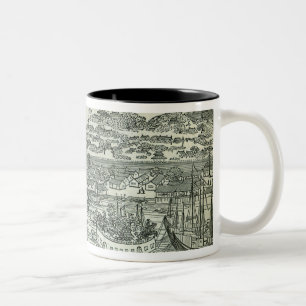 Haven van de stad Canton Tweekleurige Koffiemok