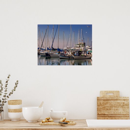 Haven van Golfe Juan in Frankrijk Poster (Keuken)