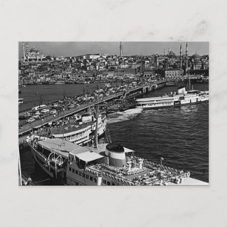  haven van Istanbul Galata in Turkije Briefkaart