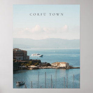 Haven van Korfoe-stad panorama Poster