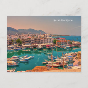 Haven van Kyrenia Girne Cyprus/Turkije Feestdagenkaart
