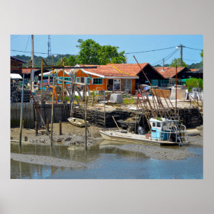 Haven van La Teste de Buch in het Franse Briefkaar Poster
