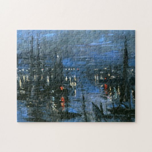 Haven van Le Havre, Night Effect Monet Fine Art Legpuzzel (Horizontaal)