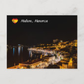 Haven van Mahon bij nacht - Menorca, Spanje Briefkaart (Voorkant)