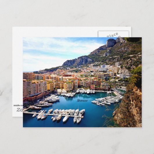 Haven van Monaco Briefkaart (Voorkant / Achterkant)