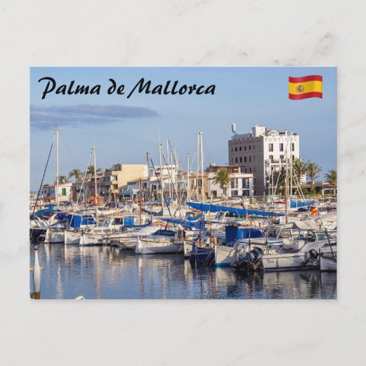 Haven van Portixol bij schemering - Palma de Mallo Briefkaart (Voorkant)