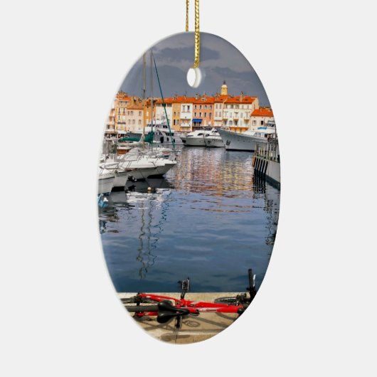 Haven van Saint-Tropez in Frankrijk Keramisch Ornament (Rechts)