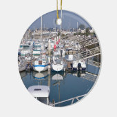 Haven van Saint-Vaast-la-Hougue in Frankrijk Keramisch Ornament (Links)