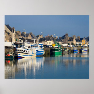 Haven van Saint-Vaast-la-Hougue in Frankrijk Poster