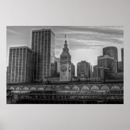 Haven van San Francisco, het Ferry Building Poster