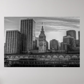 Haven van San Francisco, het Ferry Building Poster