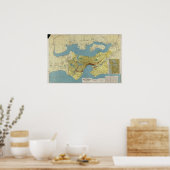 Haven van Seattle  kaart c. 1918 Poster (Keuken)