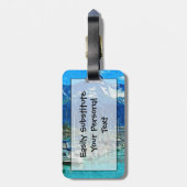 Haven van Seward Alaska Abstract expressionisme Bagagelabel (Achterkant verticaal)