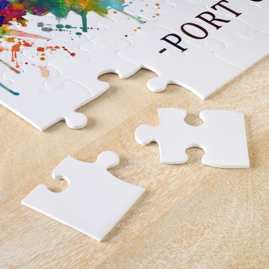 Haven van Spanje, Trinidad en Tobago Skyline Legpuzzel (Zijkant)