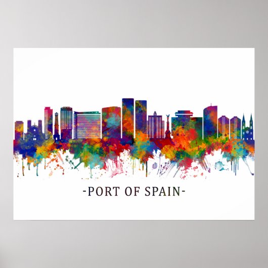 Haven van Spanje, Trinidad en Tobago Skyline Poster (Voorkant)