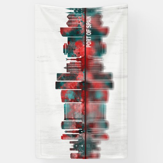 Haven van Spanje, Trinidad en Tobago Skyline Spandoek (Verticaal)