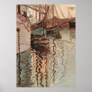 Haven van Triëst door Egon Schiele, Vintage Art Poster