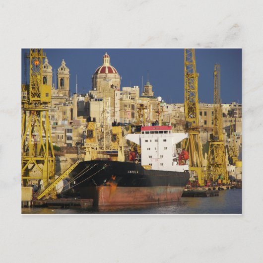 Haven van Valletta. Briefkaart (Voorkant)