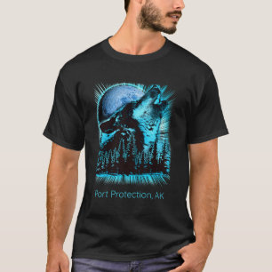 Havenbescherming Alaska Howling Wolf Moon Forest N T-shirt