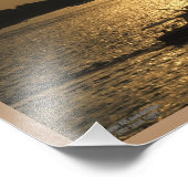 Havenboot Scène Late avond Zon Achter Wolken Foto Afdruk (Hoek)