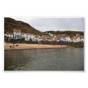 Havengezicht van dorp Staithes Foto Afdruk