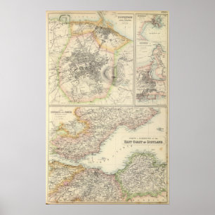 Havens en havens aan de oostkust van Schotland Poster