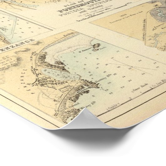 Havens en havens aan de zuidkust van Engeland Poster (Hoek)