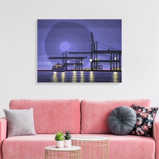 havenstad canvas afdruk (Insitu (Woonkamer))