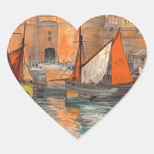  haventoerisme in de haven van Cote d'Emeraude Sai Hart Sticker (Voorkant)