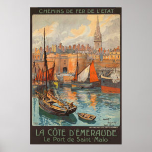 haventoerisme in de haven van Cote d'Emeraude Sai Poster