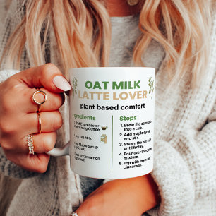 Haver Melk Latte Liefhebber Minimaal Recept Typogr Koffiemok