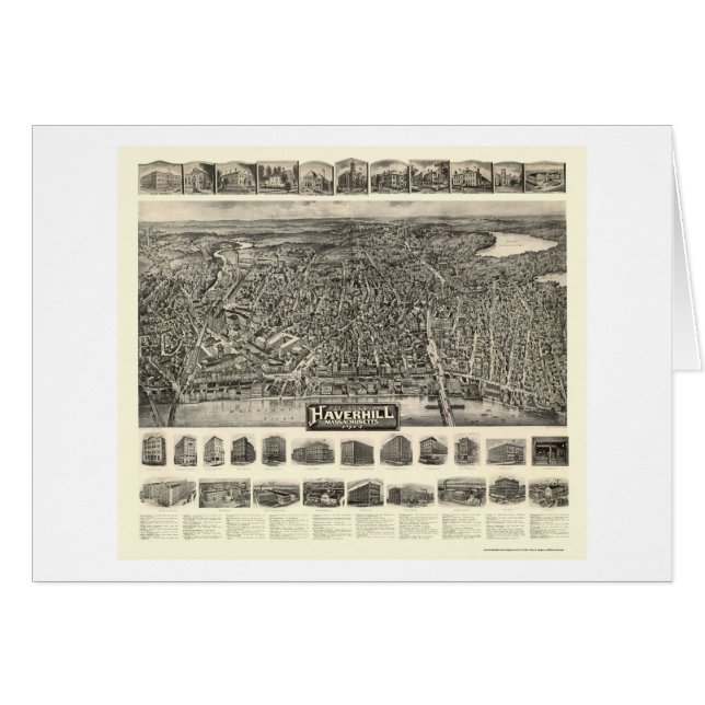 Haverhill, carte panoramique de mA - 1914 (Devant horizontal)