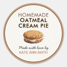 Havermout Crème Taart Label | Thuis Bakkerij Stick