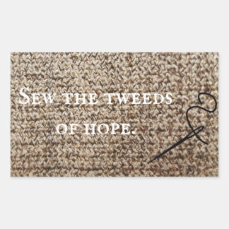 Havermout tweed hoop rechthoekige sticker