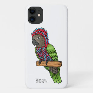Havikskop papegaai vogel cartoon illustratie iPhone 11 hoesje