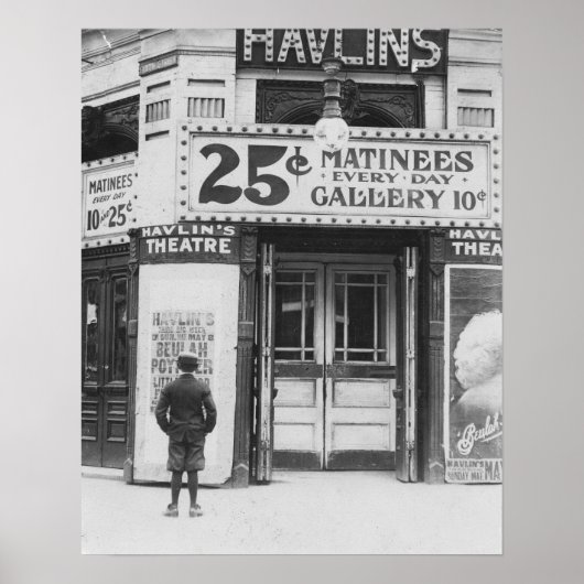 Havlin's theater, 1910.  foto poster (Voorkant)