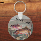 Havre Cutkeel Trout Button Sleutelhanger (Voorkant)