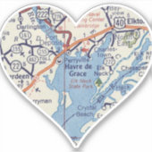 Havre de Grace  kaart Sticker (Voorkant)