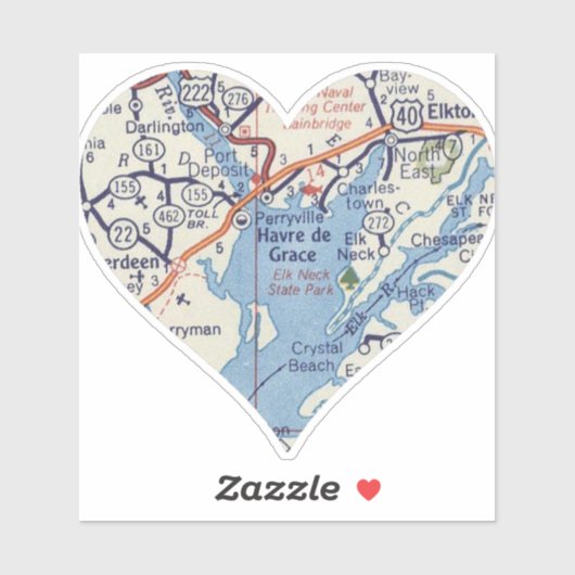 Havre de Grace  kaart Sticker (Vel)